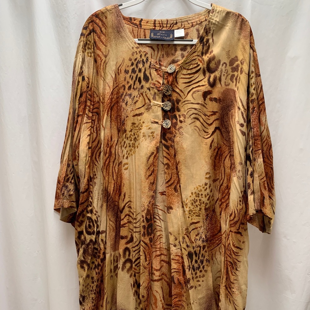 Raja Duster, Kaftan, Kimono, Jacket Animal Print Plus Size EUC